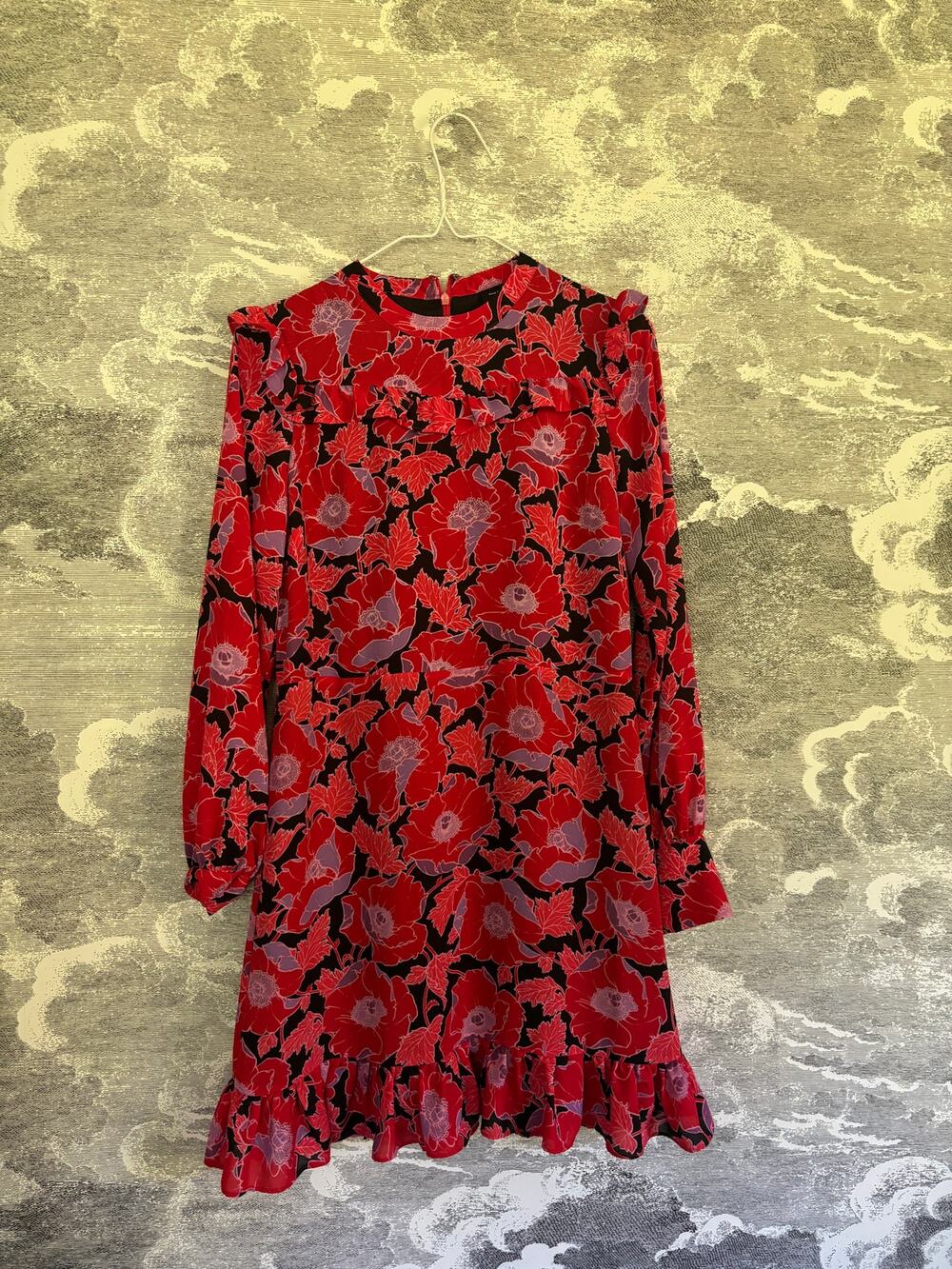Who What Wear Slip Summer Ruffle Floral Knee Length Dress XS